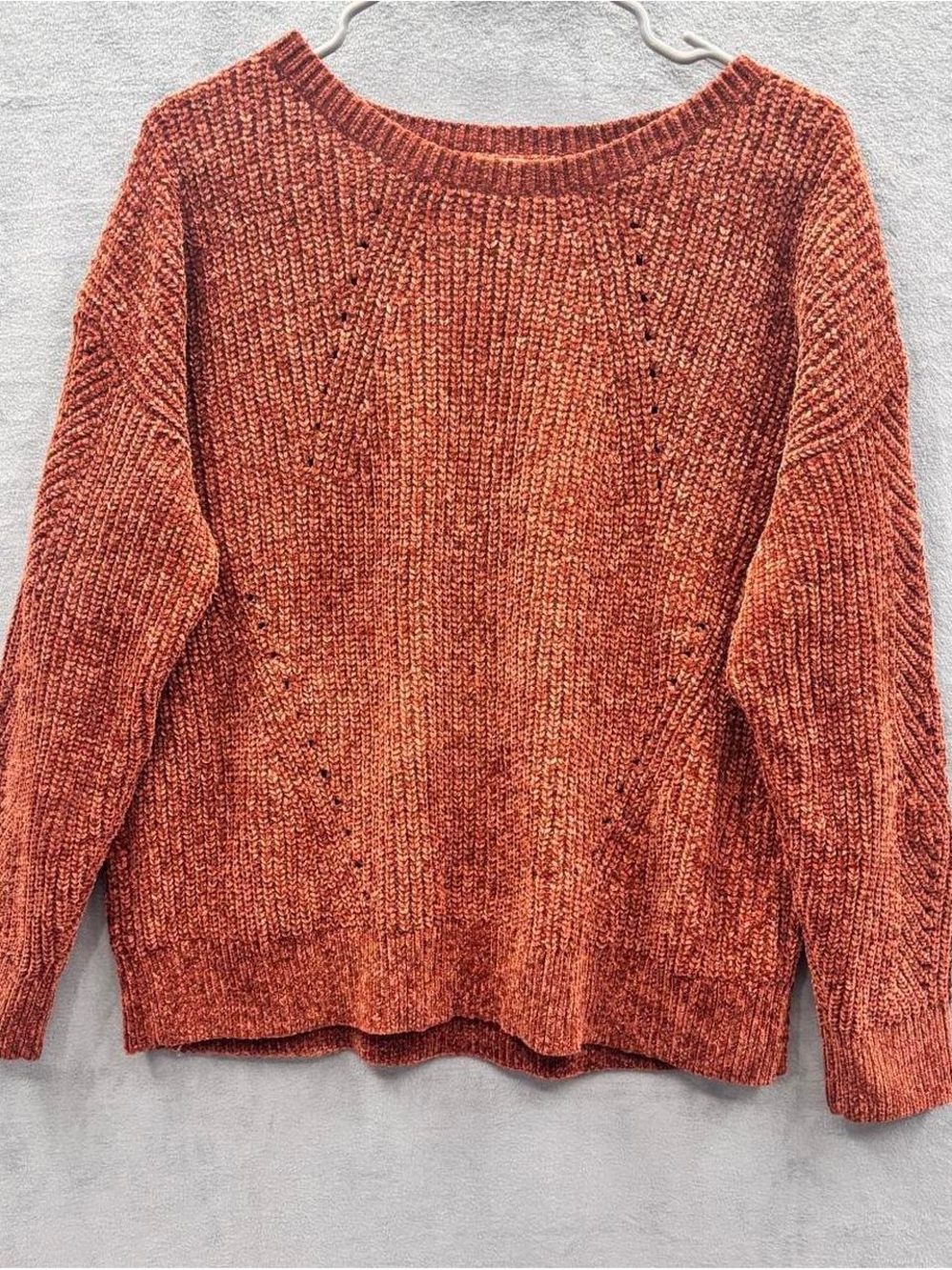 Women's Rust Crewneck Knit Sweater Serpentine